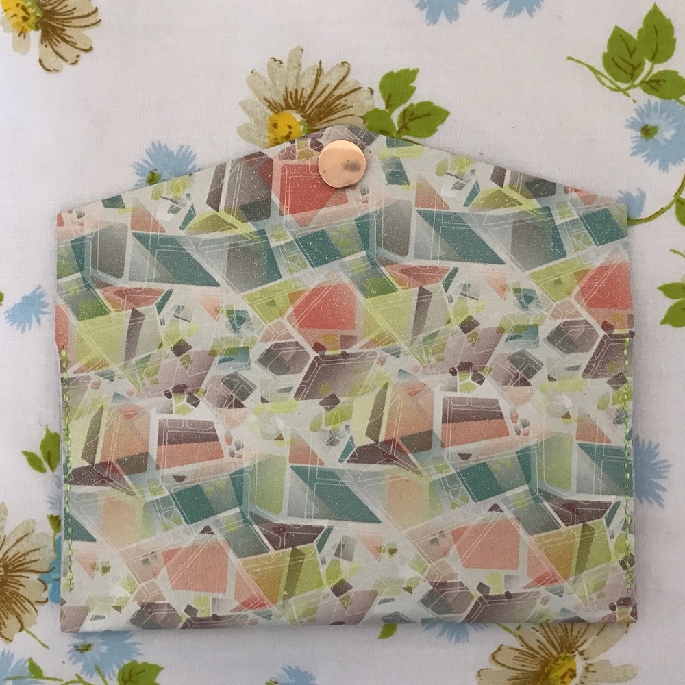Hand Crafted Geometric Multicolor Wallet - Picture 4 of 5